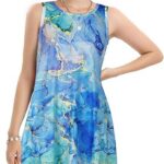 Summer Dresses for Women 2024 Casual Beach Sleeveless Floral Print with Pocket 17