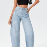 20 Stunning Women Baggy Wide Leg Jeans Ideas 11