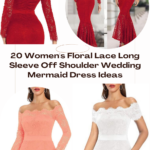 20 Womens Floral Lace Long Sleeve Off Shoulder Wedding Mermaid Dress Ideas 00