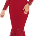 20 Womens Floral Lace Long Sleeve Off Shoulder Wedding Mermaid Dress Ideas 09