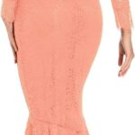 20 Womens Floral Lace Long Sleeve Off Shoulder Wedding Mermaid Dress Ideas 14