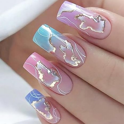 24 Adorable Artificial Acrylic Fake Nails for Women 09