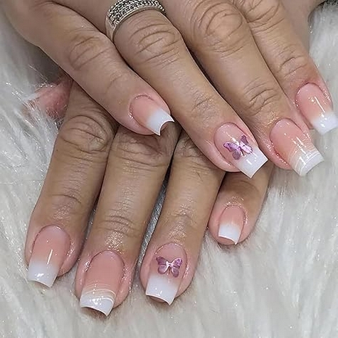 24 Adorable Artificial Acrylic Fake Nails for Women 19