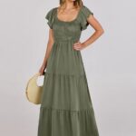 25 Women Summer Casual 2024 Maxi Dress Flutter Sleeve Ideas 03