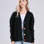 Cardigan Knit Long Sleeve V Neck Button Down Embroidery Wool Blend Sweater Coat Outwear 02 3