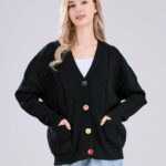 Cardigan Knit Long Sleeve V Neck Button Down Embroidery Wool Blend Sweater Coat Outwear 05 3