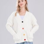 Cardigan Knit Long Sleeve V Neck Button Down Embroidery Wool Blend Sweater Coat Outwear 06 3