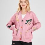 Cardigan Knit Long Sleeve V Neck Button Down Embroidery Wool Blend Sweater Coat Outwear 18 3