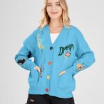 Cardigan Knit Long Sleeve V Neck Button Down Embroidery Wool Blend Sweater Coat Outwear 19 3