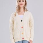 Cardigan Knit Long Sleeve V Neck Button Down Embroidery Wool Blend Sweater Coat Outwear 22 3