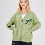 Cardigan Knit Long Sleeve V Neck Button Down Embroidery Wool Blend Sweater Coat Outwear 26 3