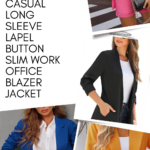 Casual Long Sleeve Lapel Button Slim Work Office Blazer Jacket 00