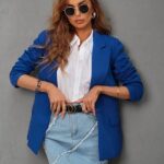 Casual Long Sleeve Lapel Button Slim Work Office Blazer Jacket 16