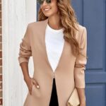 Casual Long Sleeve Lapel Button Slim Work Office Blazer Jacket 18