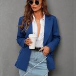 Casual Long Sleeve Lapel Button Slim Work Office Blazer Jacket 25