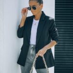 Casual Long Sleeve Lapel Button Slim Work Office Blazer Jacket 32