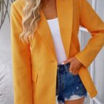 Casual Long Sleeve Lapel Button Slim Work Office Blazer Jacket 34