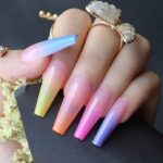 Glam Up with Luxury Ombre Blue Press On Nails for Women Ideas 04
