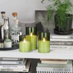 Gray Glass Battery Operated Flameless Led Candles with Timer for Home Decoration 01