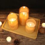 Gray Glass Battery Operated Flameless Led Candles with Timer for Home Decoration 03