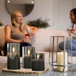 Gray Glass Battery Operated Flameless Led Candles with Timer for Home Decoration 06