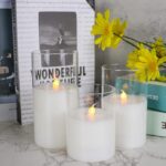 Gray Glass Battery Operated Flameless Led Candles with Timer for Home Decoration 08