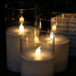 Gray Glass Battery Operated Flameless Led Candles with Timer for Home Decoration 09