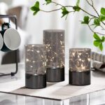 Gray Glass Battery Operated Flameless Led Candles with Timer for Home Decoration 13