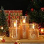Gray Glass Battery Operated Flameless Led Candles with Timer for Home Decoration 14