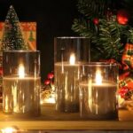 Gray Glass Battery Operated Flameless Led Candles with Timer for Home Decoration 15