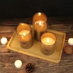 Gray Glass Battery Operated Flameless Led Candles with Timer for Home Decoration 27