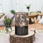 Gray Glass Battery Operated Flameless Led Candles with Timer for Home Decoration 30