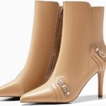 High Heel Ankle Boots Pointed Toe Sexy Stiletto Buckle Decor Zipper Booties Fall Winter Shoes for Women 04