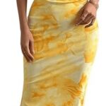 Inspiration Strapless Tube Top Maxi Bodycon Dress Printed Long Mesh Party Club Slit Dress 01