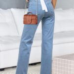 Jeans High Waisted Straight Leg Stretchy Jeans Trendy Welt Pockets for Women 06
