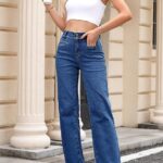 Jeans High Waisted Straight Leg Stretchy Jeans Trendy Welt Pockets for Women 09