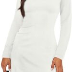 Long Sleeve Boat Neck Mini Dress for the Perfect Party Look 01