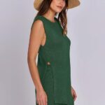 Outfits Sleeveless Knit Sweater Top Shorts Soft Lounge Sets Travel Beach 2024 Clothes Ideas 04