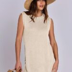 Outfits Sleeveless Knit Sweater Top Shorts Soft Lounge Sets Travel Beach 2024 Clothes Ideas 11