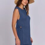 Outfits Sleeveless Knit Sweater Top Shorts Soft Lounge Sets Travel Beach 2024 Clothes Ideas 24