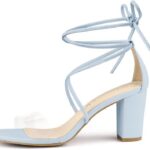 Stylish Women Clear Strap Block Heels and Lace Up Heels Sandals Ideas for 2024 11