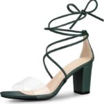 Stylish Women Clear Strap Block Heels and Lace Up Heels Sandals Ideas for 2024 25