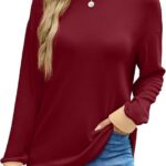 Tunic Tops Long Sleeve Striped Shirts Crewneck for Women Ideas 01