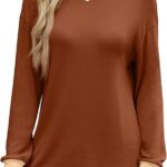 Tunic Tops Long Sleeve Striped Shirts Crewneck for Women Ideas 02