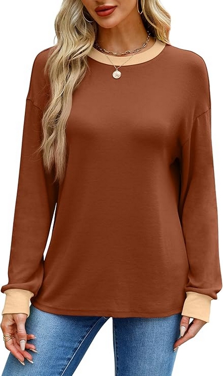 Tunic Tops Long Sleeve Striped Shirts Crewneck for Women Ideas 02