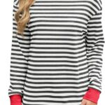 Tunic Tops Long Sleeve Striped Shirts Crewneck for Women Ideas 08