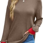 Tunic Tops Long Sleeve Striped Shirts Crewneck for Women Ideas 16