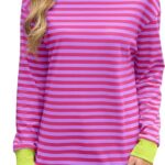 Tunic Tops Long Sleeve Striped Shirts Crewneck for Women Ideas 17