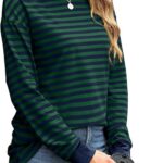 Tunic Tops Long Sleeve Striped Shirts Crewneck for Women Ideas 18
