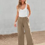 Wide Leg Dress Pants Womens High Waisted Dressy Trousers for Women 14